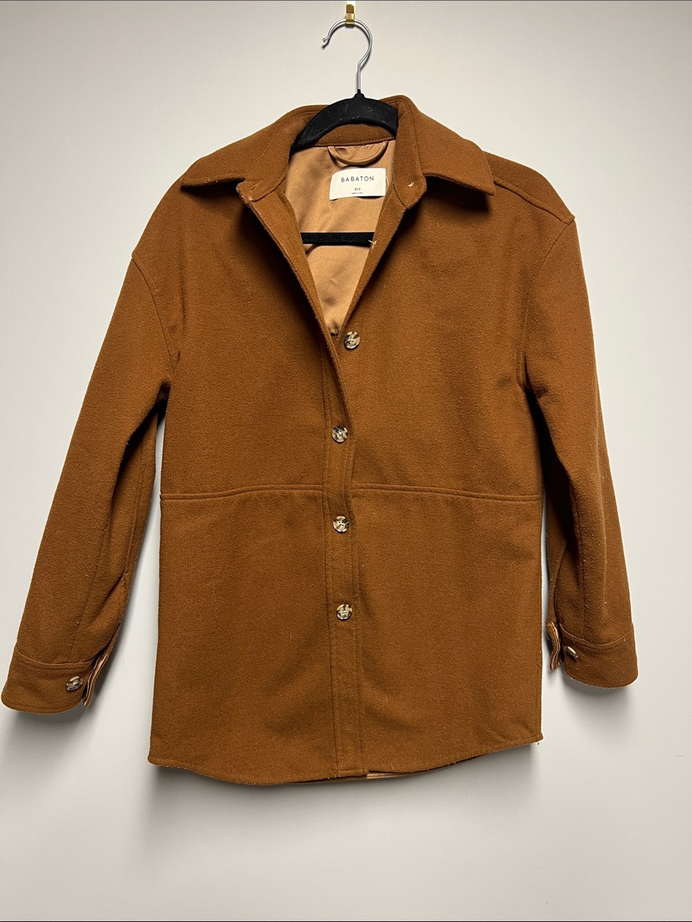 Aritzia Camel Brown Wool Pea Coat